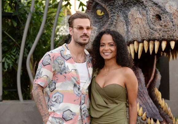 Christina Milian et son boyfriend Matt Pokora à la première du film "Jurassic World Dominion" à Los Angeles, le 6 juin 2022. 