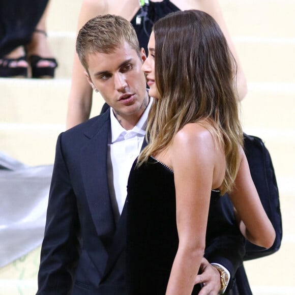 Justin Bieber et sa femme Hailey Bieber (Baldwin) - Soirée du Met Gala (Met Ball) 2021 "Celebrating In America: A Lexicon Of Fashion" au Metropolitan Museum of Art à New York, le 13 septembre 2021. 