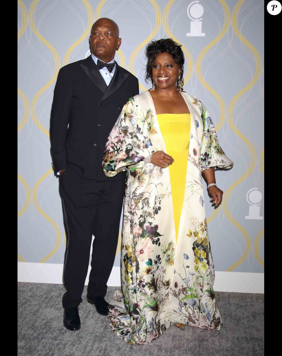 Samuel L. Jackson et LaTanya Richardson au photocall de la soirée des "75ème Tony Awards" à New York, le 12 juin 2022.