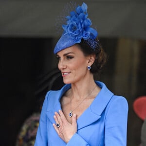 Catherine (Kate) Middleton, duchesse de Cambridge - Service annuel de l'Ordre de la jarretière à la chapelle Saint-Georges du château de Windsor, le 13 juin 2022. 