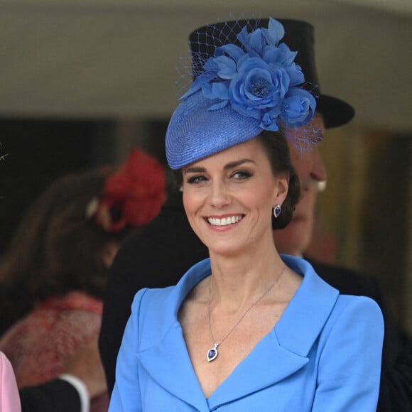 Sophie Rhys-Jones, comtesse de Wessex, et Catherine (Kate) Middleton, duchesse de Cambridge - Service annuel de l'Ordre de la jarretière à la chapelle Saint-Georges du château de Windsor, le 13 juin 2022. 