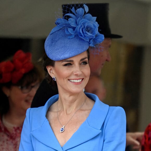 Catherine (Kate) Middleton, duchesse de Cambridge - Service annuel de l'Ordre de la jarretière à la chapelle Saint-Georges du château de Windsor, le 13 juin 2022. 