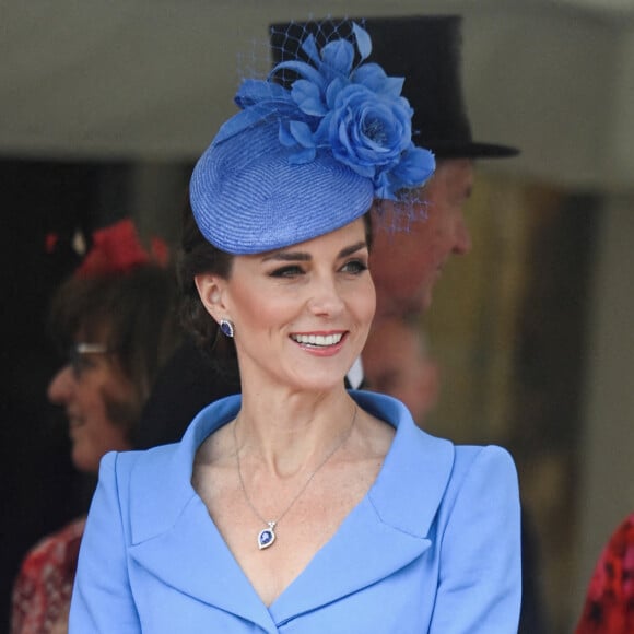 Catherine (Kate) Middleton, duchesse de Cambridge - Service annuel de l'Ordre de la jarretière à la chapelle Saint-Georges du château de Windsor, le 13 juin 2022. 