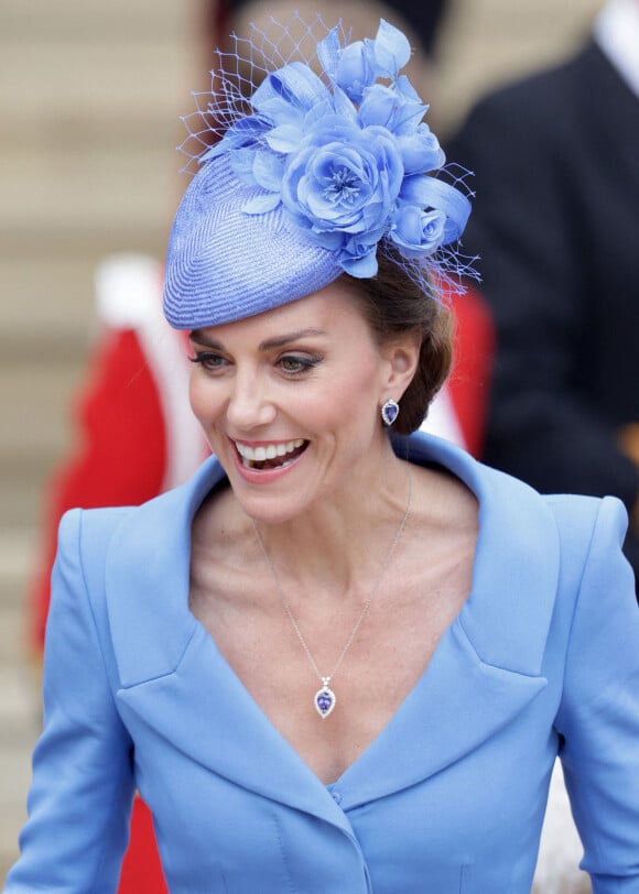 Catherine (Kate) Middleton, duchesse de Cambridge - Service annuel de l'Ordre de la jarretière à la chapelle Saint-Georges du château de Windsor, le 13 juin 2022. 