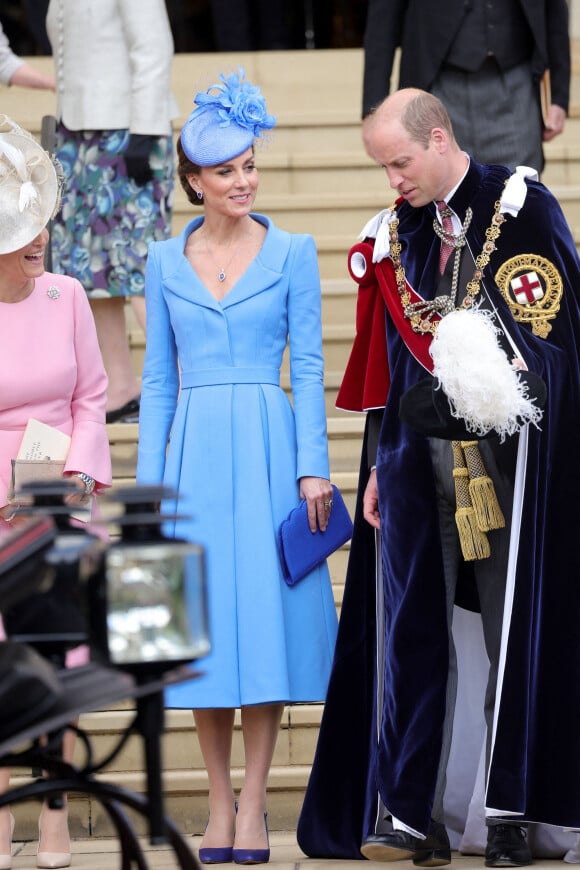 Catherine (Kate) Middleton, duchesse de Cambridge, Le prince William, duc de Cambridge - Service annuel de l'Ordre de la jarretière à la chapelle Saint-Georges du château de Windsor, le 13 juin 2022. 