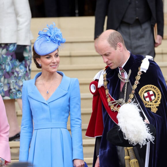 Catherine (Kate) Middleton, duchesse de Cambridge, Le prince William, duc de Cambridge - Service annuel de l'Ordre de la jarretière à la chapelle Saint-Georges du château de Windsor, le 13 juin 2022. 