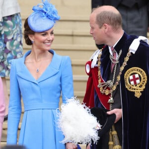 Catherine (Kate) Middleton, duchesse de Cambridge, Le prince William, duc de Cambridge - Service annuel de l'Ordre de la jarretière à la chapelle Saint-Georges du château de Windsor, le 13 juin 2022. 