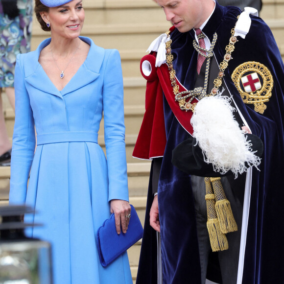 Catherine (Kate) Middleton, duchesse de Cambridge, Le prince William, duc de Cambridge - Service annuel de l'Ordre de la jarretière à la chapelle Saint-Georges du château de Windsor, le 13 juin 2022. 