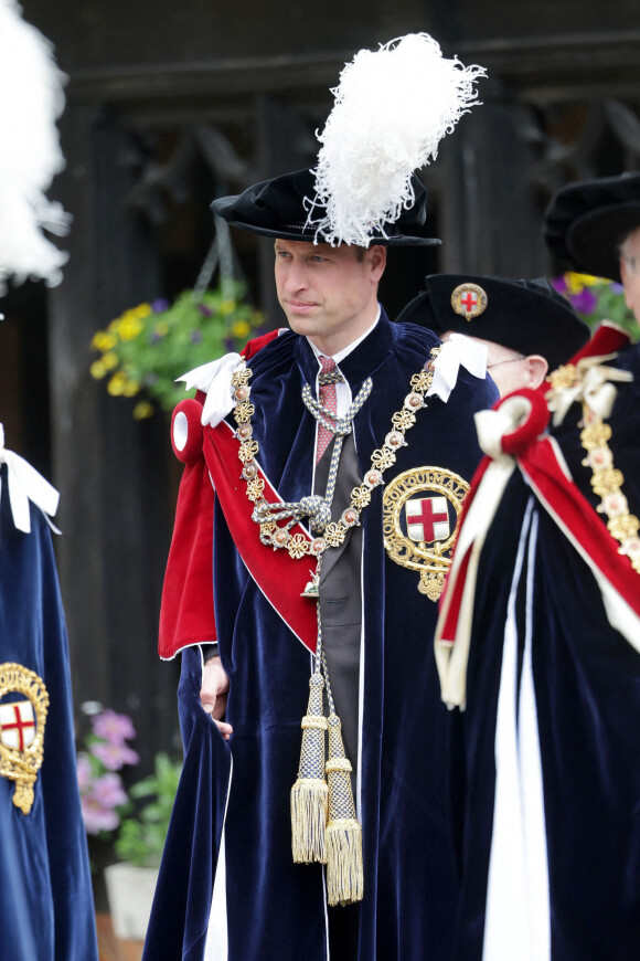 Le prince William, duc de Cambridge - Service annuel de l'Ordre de la jarretière à la chapelle Saint-Georges du château de Windsor, le 13 juin 2022. 