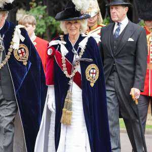 Camilla Parker Bowles, duchesse de Cornouailles - Service annuel de l'Ordre de la jarretière à la chapelle Saint-Georges du château de Windsor, le 13 juin 2022. 