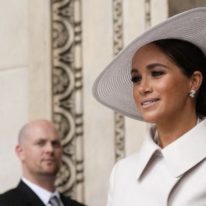 Le prince Harry et Meghan Markle - Messe célébrée à la cathédrale Saint-Paul de Londres, dans le cadre du jubilé de platine de la reine Elizabeth II d'Angleterre. Londres, le 3 juin 2022.