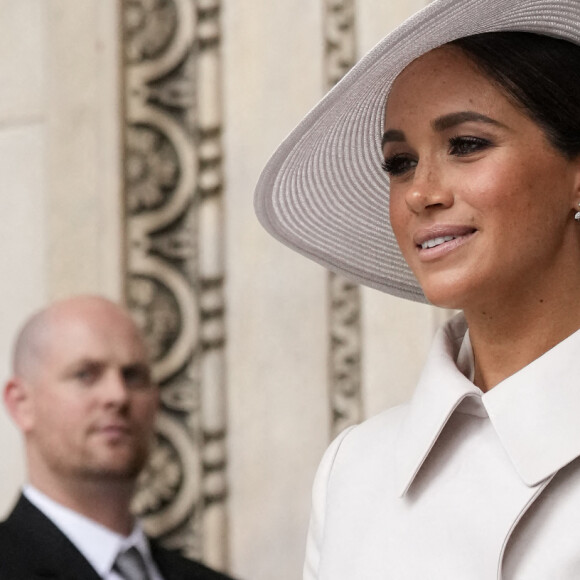 Le prince Harry et Meghan Markle - Messe célébrée à la cathédrale Saint-Paul de Londres, dans le cadre du jubilé de platine de la reine Elizabeth II d'Angleterre. Londres, le 3 juin 2022.