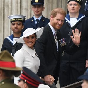 Le prince Harry et Meghan Markle - Messe célébrée à la cathédrale Saint-Paul de Londres, dans le cadre du jubilé de platine de la reine Elisabeth II d'Angleterre. Londres, le 3 juin 2022.