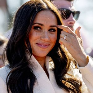 Le prince Harry et Meghan Markle assistent à la finale d'athlétisme, au deuxième jour des Invictus Games à La Haye.