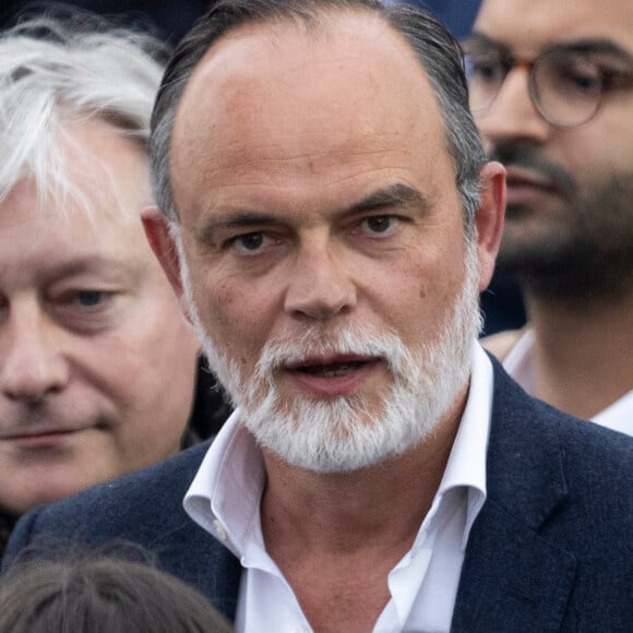 Edouard Philippe - Le président Emmanuel Macron prononce un discours au Champ de Mars le soir de sa victoire à l'élection présidentielle le 24 avril 2022. © Cyril Moreau / Bestimage 