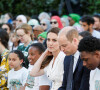 Le prince William, duc de Cambridge, et Kate Middleton lors d'une cérémonie multiconfessionnelle et de dépôt de couronnes au pied de la tour Grenfell à Londres, Royaume Uni, le 14 juin 2022, en souvenir de ceux qui sont morts dans l'incendie de la tour Grenfell le 14 juin 2018.
