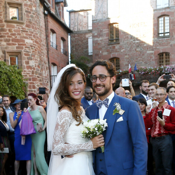 Mariage de Thomas Hollande et de la journaliste Emilie Broussouloux l'église de Meyssac en Corrèze, près de Brive, ville d'Emiie. Le 8 Septembre 2018. © Patrick Bernard-Guillaume Collet / Bestimage