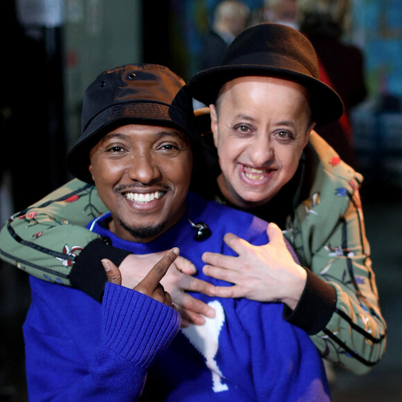 Soprano, Booder - Backstage - Enregistrement des 10 ans de l'émission "Vendredi tout est permis (VTEP)", présentée par Arthur Essebag et diffusée le 29 janvier sur TF1 © Jacovides-Moreau / Bestimage