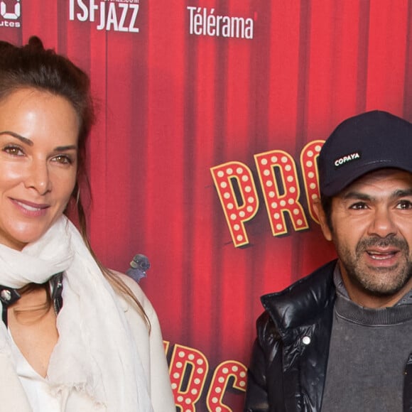 Jamel Debbouze et sa femme Mélissa Theuriau au Théâtre de Paris à Paris. Le 2 décembre 2021 © Christophe Clovis / Bestimage