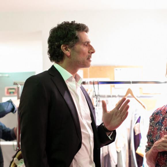 Pascal Elbé et Michèle Laroque - Backstage de l'enregistrement de l'émission "On refait les grands duos d'humour" au Théâtre de Paris, diffusée le 21 septembre sur France 3. Le 29 mai 2018 © Romual Meigneux-Pierre Perusseau / Bestimage 