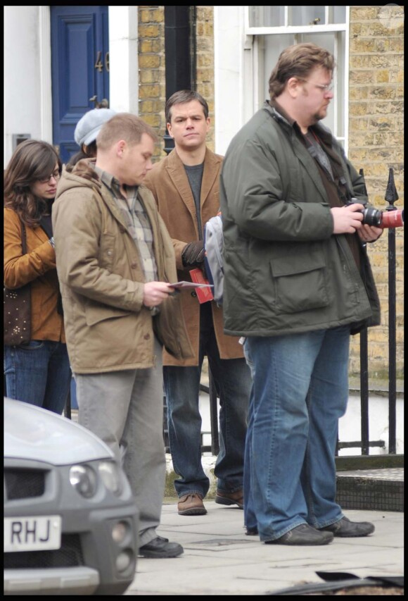 Matt Damon sur le tournage de Hereafter de Clint Eastwood, à Londres, le 3 février 2010 !
