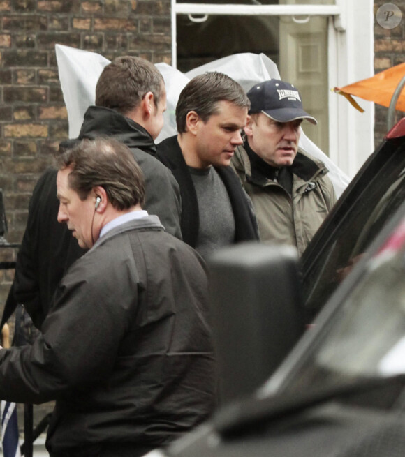 Matt Damon et Clint Eastwood sur le tournage de film(Londres, 3 février 2010)