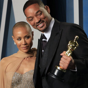 Jada Pinkett-Smith, Willow Smith, Will Smith, Jaden Smith et Trey Smith au photocall de la soirée "Vanity Fair" lors de la 94ème édition de la cérémonie des Oscars à Los Angeles, le 27 mars 2022. © Future-Image via Zuma Press/Bestimage
