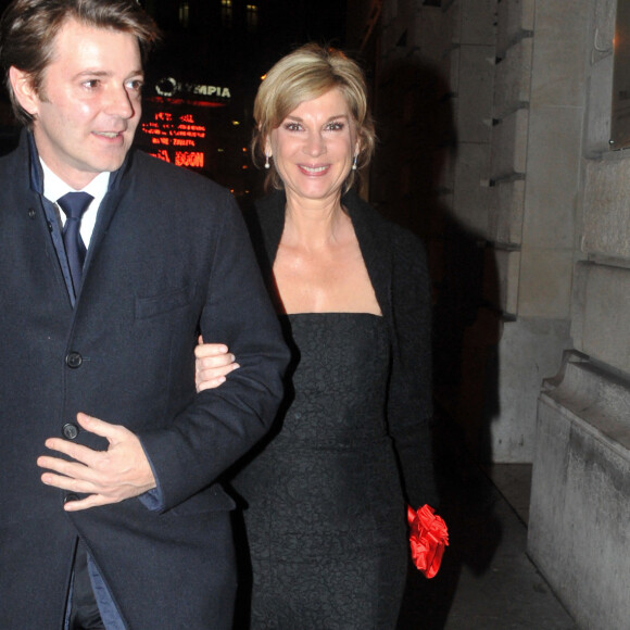 Michèle Laroque et François Baroin - invités au mariage de Jean-François Copé chez Potel et Chabot au 46 rue Cambon à Paris le 3 décembre 2011