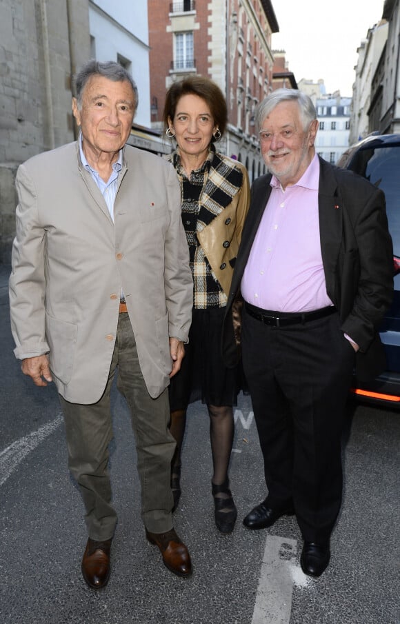 Professeur Etienne-Emile Baulieu avec sa femme et Yves Coppens - Soirée du nouvel an juif chez Marek Halter à Paris le 20 septembre 2015.