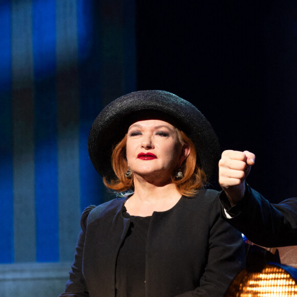 Exclusif - Catherine Jacob, Pierre Palmade - Tournage de l'émission "La Fine Equipe de Pierre Palmade", diffusée le 25 juin sur France 2 © Cyril Moreau-Tiziano Da Silva / Bestimage