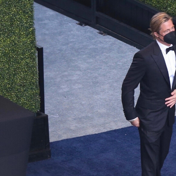 Brad Pitt - Arrivées à la 93ème cérémonie des Oscars dans la gare Union Station à Los Angeles. Le 25 avril 2021