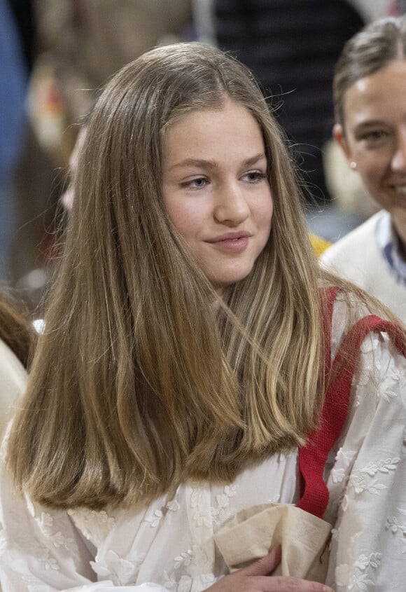 La princesse Leonor arrive à la Journée de la jeunesse et de la cybersécurité : "Profitez d'Internet en toute sécurité" à Madrid, Espagne, le 20 avril 2022, organisée par l'Institut national de la cybersécurité (INCIBE). 