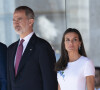 Le roi Felipe VI et la reine Letizia d'Espagne, accueillent l'émir du Qatar, le cheikh Tamim ben Hamad Al-Thani avec son épouse, la cheikha Jawaher, pour sa visite d'Etat de deux jours en Espagne. Madrid