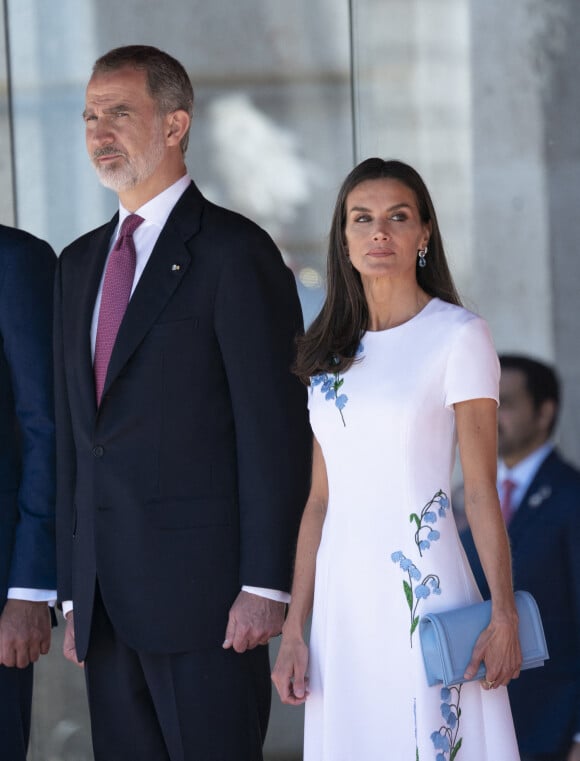 Le roi Felipe VI et la reine Letizia d'Espagne, accueillent l'émir du Qatar, le cheikh Tamim ben Hamad Al-Thani avec son épouse, la cheikha Jawaher, pour sa visite d'Etat de deux jours en Espagne. Madrid