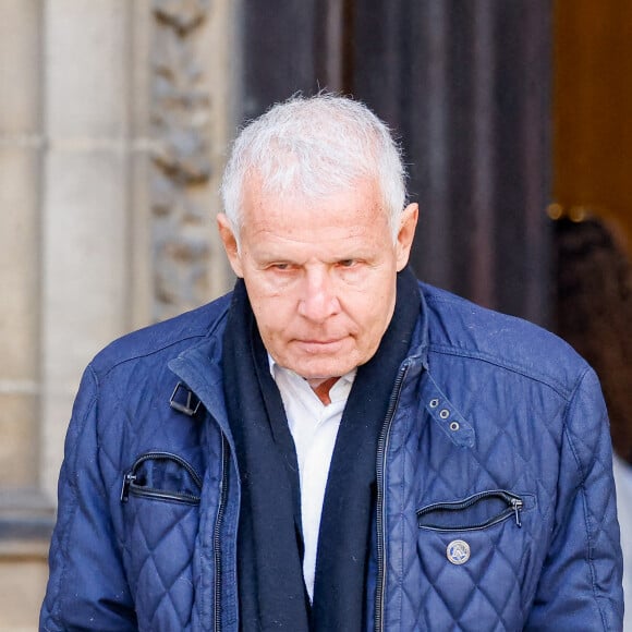 Patrick Poivre d'Arvor - Sorties des obsèques de Jean-Pierre Pernaut en la Basilique Sainte-Clotilde à Paris, France, le 9 mars 2022. © Cyril Moreau/Bestimage