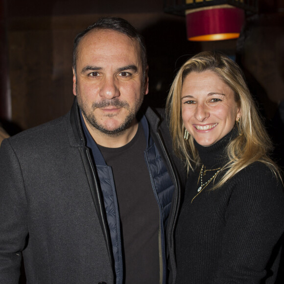 Francois-Xavier Demaison et sa femme Anaïs Tihay - Soirée à l'occasion de la sortie du livre "Déjeuner en paix" de Charlotte Gabris organisé par Five Eyes Production au Buddha Bar à Paris. © Christophe Clovis / Bestimage