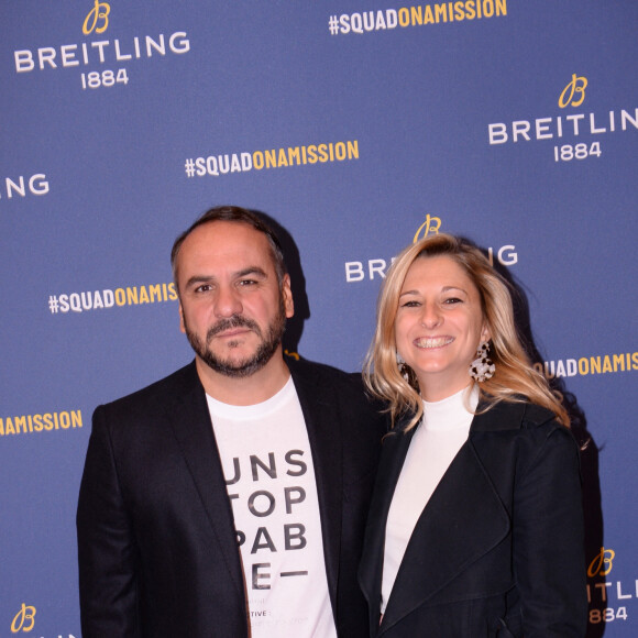 François-Xavier Demaison et sa femme Anaïs Tihay lors de la soirée de réouverture de la boutique "Breitling", située rue de la Paix. Paris, le 3 octobre 2019. © Rachid Bellak/Bestimage 