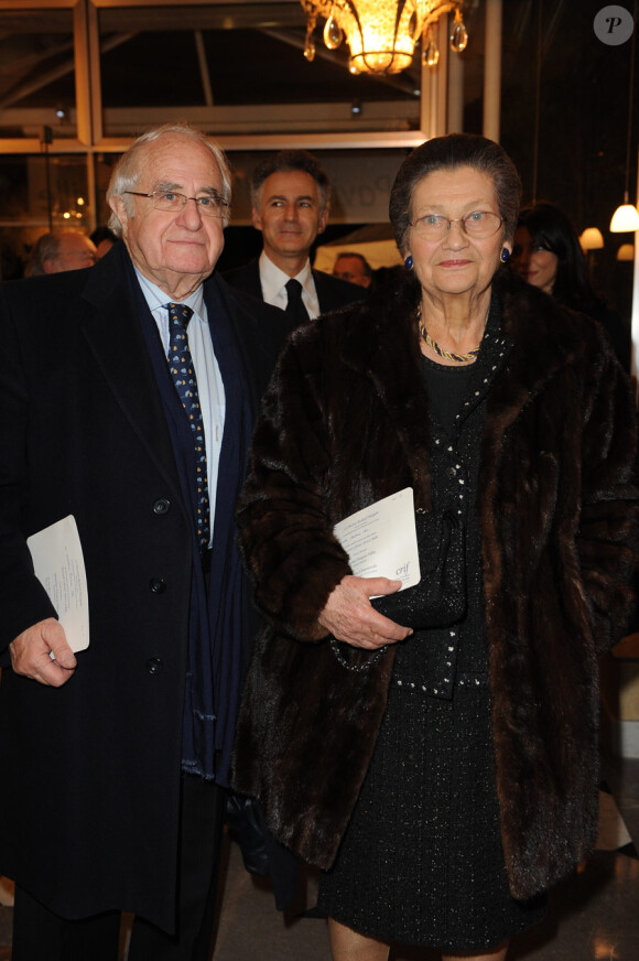 Antoine et Simone Veil lors du dîner du Crif au pavillon d'Armenonville le 3 février 2010