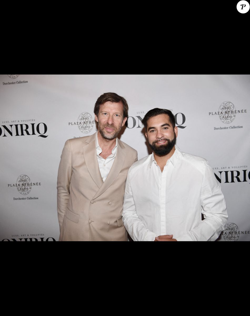 Dominique Busso (CEO de Forbes France), Kendji Girac - Soirée de lancement du magazine Oniriq à l'hôtel Plaza Athénée à Paris le 26 juin 2022.