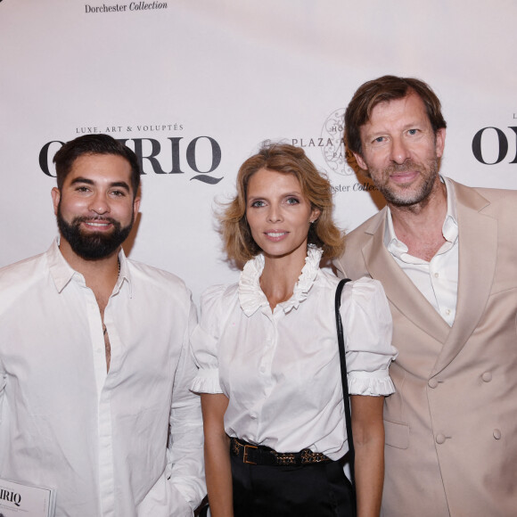 Kendji Girac, Sylvie Tellier, Dominique Busso (CEO de Forbes France) - Soirée de lancement du magazine Oniriq à l'hôtel Plaza Athénée à Paris © Rachid Bellak/Bestimage 