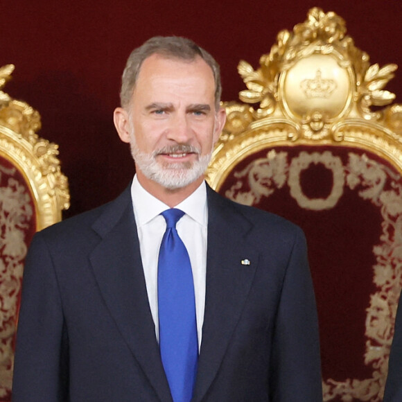 Le roi Felipe VI et la reine Letizia d'Espagne, Mark Rutte (Premier ministre des Pays-Bas) - Dîner de gala du 32ème Sommet de l'OTAN au Palais royal de Madrid, le 28 juin 2022. 