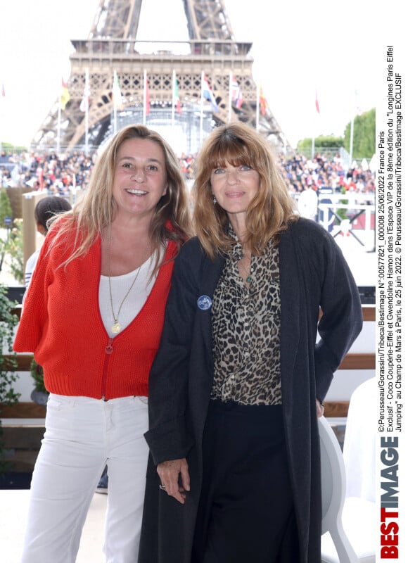 Exclusif - Coco Coupérie-Eiffel et Gwendoline Hamon dans l'Espace VIP de la 8ème édition du "Longines Paris Eiffel Jumping" au Champ de Mars à Paris, le 25 juin 2022. © Perusseau/Gorassini/Tribeca/Bestimage