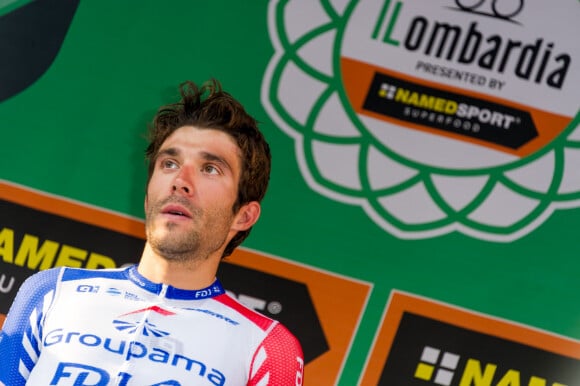 Thibaut Pinot - Le cycliste français Thibaut Pinot (Groupama-FDJ) remporte le 112ème Tour de Lombardie, la dernière grande classique de la saison, à Côme, Italie, le 13 octobre 2018.