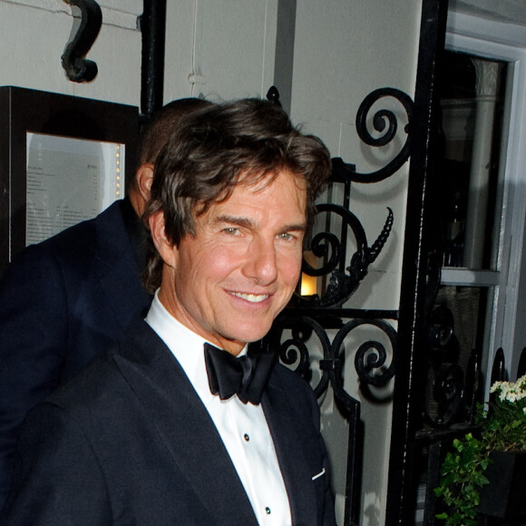 Tom Cruise à la sortie de l'afterparty pour "Top Gun: Maverick" au restaurant Kettner's dans le quartier de Soho, à Londres, Royaume Uni, le 19 mai 2022 . 