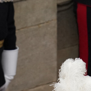 Le prince William, duc de Cambridge, Catherine (Kate) Middleton, duchesse de Cambridge, le prince Charles, prince de Galles, et Camilla Parker Bowles, duchesse de Cornouailles,lors du service annuel de l'Ordre de la jarretière à la chapelle Saint-Georges du château de Windsor, Royaume Uni, le 13 juin 2022. 