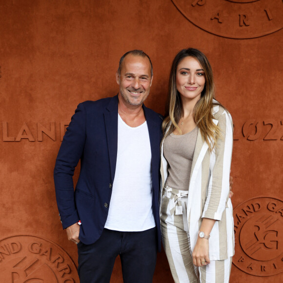 Roger Erhart et sa compagne Delphine Wespiser, Miss France 2012 au village (jour 10) lors des Internationaux de France de Tennis de Roland Garros 2022 à Paris, France, le 31 mai 2022. © Dominique Jacovides/Bestimage