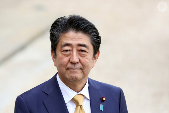 Shinzo Abe, Premier ministre du Japon au palais de l'Elysée à Paris le 17 octobre 2018. © Stéphane Lemouton / Bestimage