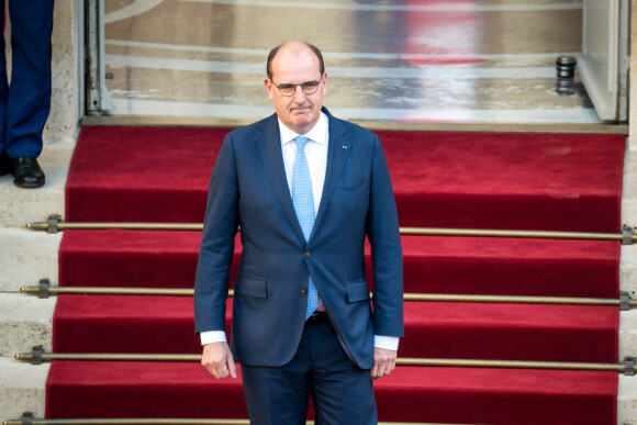 Passation de pouvoirs entre l’ancien Premier ministre français, Jean Castex et à la nouvelle Première ministre française à l Hôtel de Matignon à Paris, France, le 16 mai 2022. © Gabrielle Cezard/Pool/Bestimage