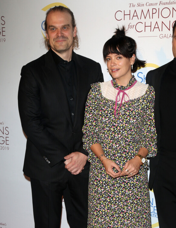 Lily Allen et son compagnon David Harbour au gala Champions for Change à New York, le 17 octobre 2019.