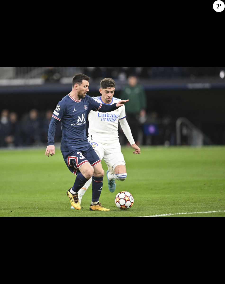 Lionel Messi (PSG) vs Federico Santiago Valverde Dipetta (Real Madrid) - 8ème de finale retour de la Ligue des champions entre le PSG (1) et le Real Madrid (3) à Madrid. © JB Autissier/Panoramic/Bestimage